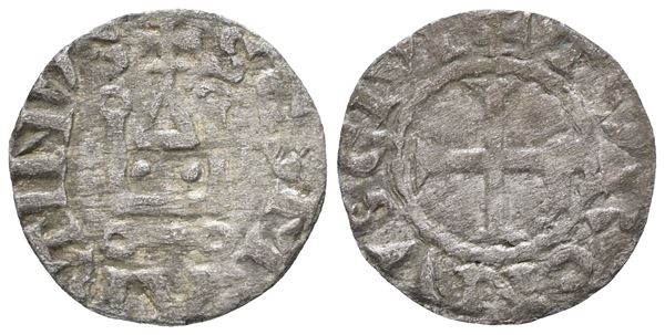 FRANCIA. Saint Martin de Tours (XII-XIII sec.). Denaro. Mi; 0,7gr; PA 1646; Raro; BB