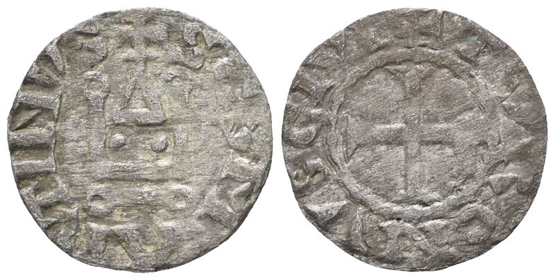 FRANCIA. Saint Martin de Tours (XII-XIII sec.). Denaro. Mi; 0,7gr; PA 1646; Raro; BB