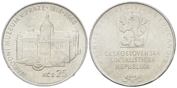 CECOSLOVACCHIA. 25 corone 1968. Ag; 16gr; KM 64; FDC