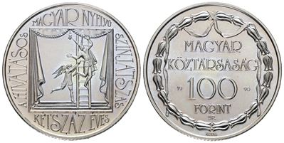 Ungheria, 100 forint 1990, Nichel; 12g; KM 701