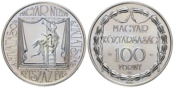 UNGHERIA. 100 forint 1990. Ni; 12gr; KM 701; FDC