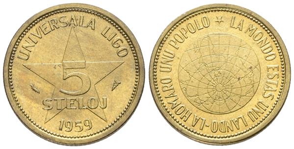 OLANDA (Esperantujo). 5 stelaj 1959. Ot; 5gr; 23mm; X 4; FDC