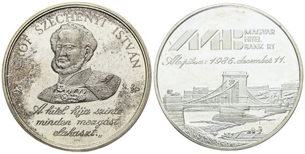 UNGHERIA. Medaglia 1986 per il conte Istuan Szechenyi. Ma; ...gr; ,,mm; FDC