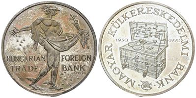 Ungheria, Medaglia commemorativa 1990 della Hungarian Foreign Trade Bank, Argento 925