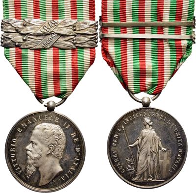 Savoia, Vittorio Emanuele II, Medaglia commemorativa 1865, Guerre d'Indipendenza e Unità, Argento...