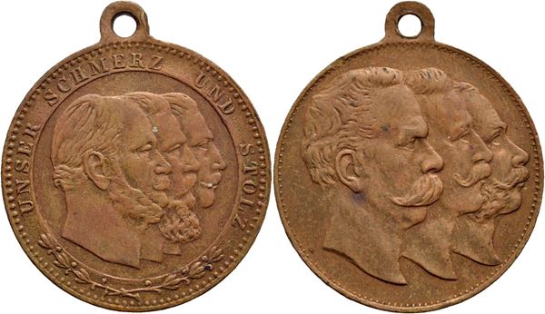 SAVOIA - Umberto I (1878-1900) - Medaglia - 1888 - Triplice Alleanza Ø: 23 mm. - (AE g. 4). qFDC