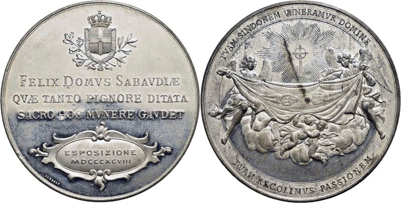 SAVOIA, Umberto I - Medaglia commemorativa del 1898; Esposizione della Sacra Sindone, Ø 47 mm, MB...