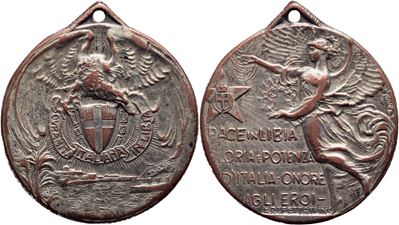Savoia, Medaglia di V.Emanuele III - Sovranità militare in Libia, Ø 28 mm, MA g. 8,8