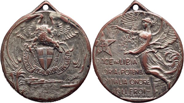 SAVOIA - V.Emanuele III (1900-1943) - Medaglia - Sovranità militare in Libia Ø: 28 mm. - (MA g. 8,8) R. BB-SPL