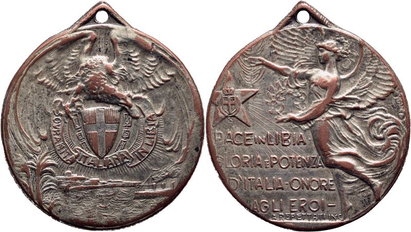 Savoia, Medaglia di V.Emanuele III - Sovranità militare in Libia, Ø 28 mm, MA g. 8,8