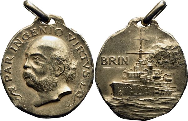 SAVOIA - V.Emanuele III (1900-1943) - Medaglia - 1901 - Regia Nave Benedetto Brin Ø: 28 mm. - (MB g. 12,2) R. SPL