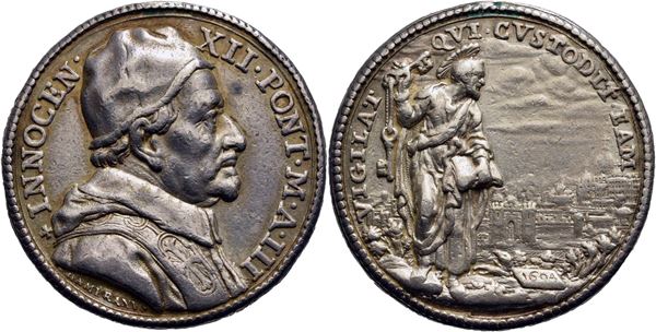 STATO PONTIFICIO. Innocenzo XII  (1691-1700). Medaglia 1694  35mm.PB 17,1g. RR. qSPL