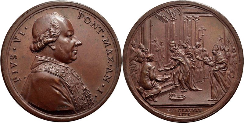 STATO PONTIFICIO, Medaglia commemorativa - Chiusura della Porta Santa, 1775