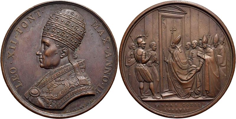 Leone XII, Medaglia commemorativa (1823-1829) - AE g. 34