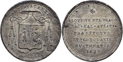 STATO PONTIFICIO, Sede Vacante (1829), Medaglia in metallo
