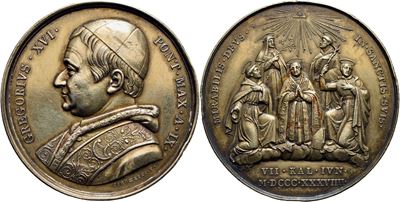 Gregorio XVI, Medaglia commemorativa - A. IX - AG R Mont. 24 Colpetti