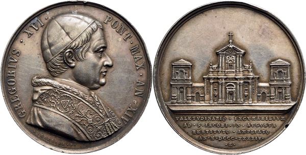 STATO PONTIFICIO. Gregorio XVI (1831-1846). Medaglia A. XIV AG R . bello SPL