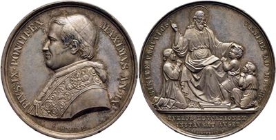Pio IX, Medaglia commemorativa - A. IX - Ag. Mont. 41, 1846-1878