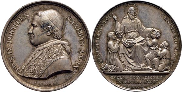 STATO PONTIFICIO. Pio IX (1846-1878). Medaglia - A. IX - AG Mont. 41 Ex Bernardi 1973. qFDC