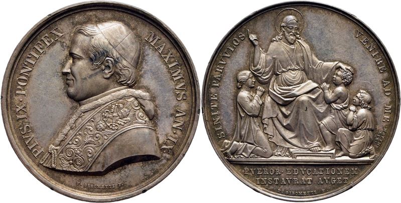 Pio IX, Medaglia commemorativa - A. IX - Ag. Mont. 41, 1846-1878