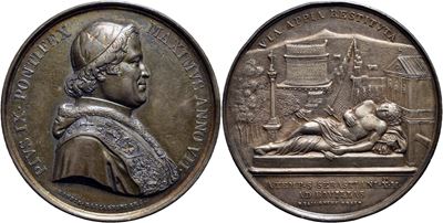 Pio IX, Medaglia commemorativa - A. VII - AG R Mont. 39