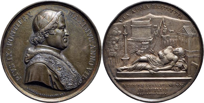 Pio IX, Medaglia commemorativa - A. VII - AG R Mont. 39