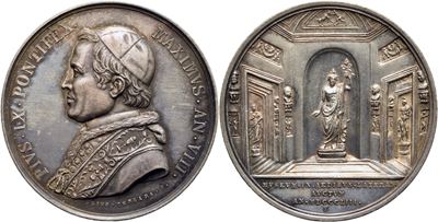 Pio IX, Medaglia commemorativa del pontificato (1846-1878), Argento, A. VIII, Mont. 40, Ex Barano...