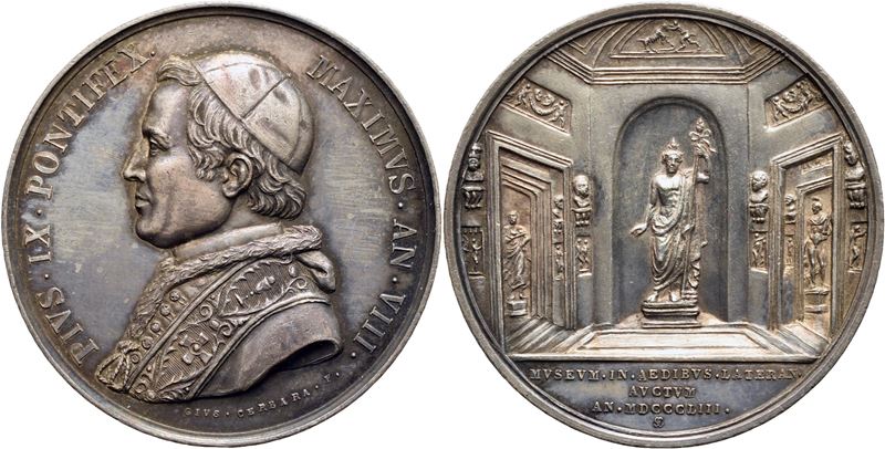 Pio IX, Medaglia commemorativa del pontificato (1846-1878), Argento, A. VIII, Mont. 40, Ex Barano...
