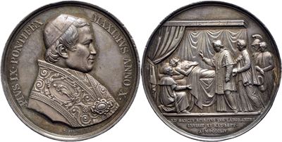 Pio IX, Medaglia commemorativa - A. X - AG Mont. 42, 1846-1878
