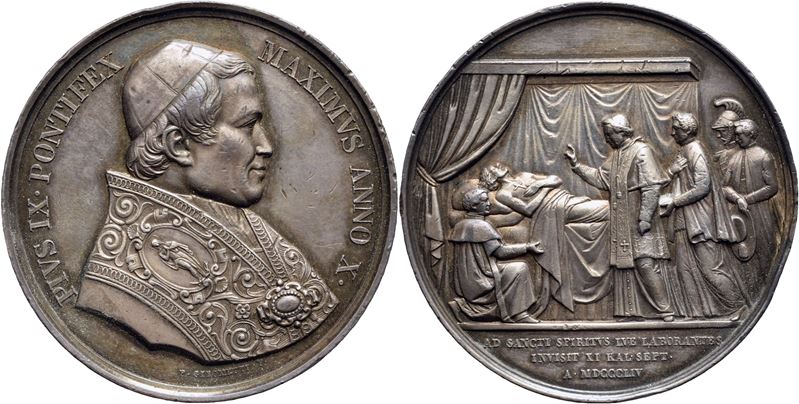 Pio IX, Medaglia commemorativa - A. X - AG Mont. 42, 1846-1878