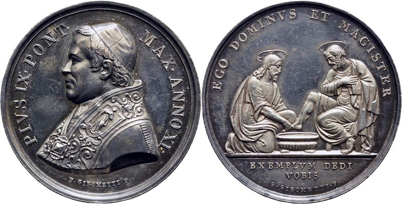 Pio IX, Medaglia commemorativa - A. XI - Lavanda, Argento, Ø: 32 mm