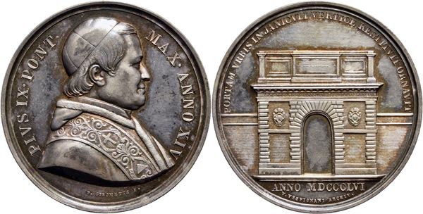 STATO PONTIFICIO. Pio IX (1846-1878). Medaglia - A. XIV - AG Mont. 46 Ex Bernardi 1974. qFDC/FDC