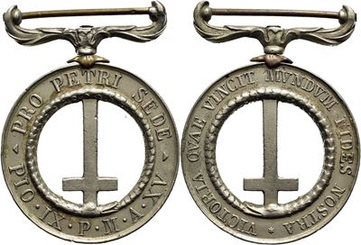 Pio IX, Medaglia Pro Petri Sede, 12 novembre 1860, 39 mm, AE argento