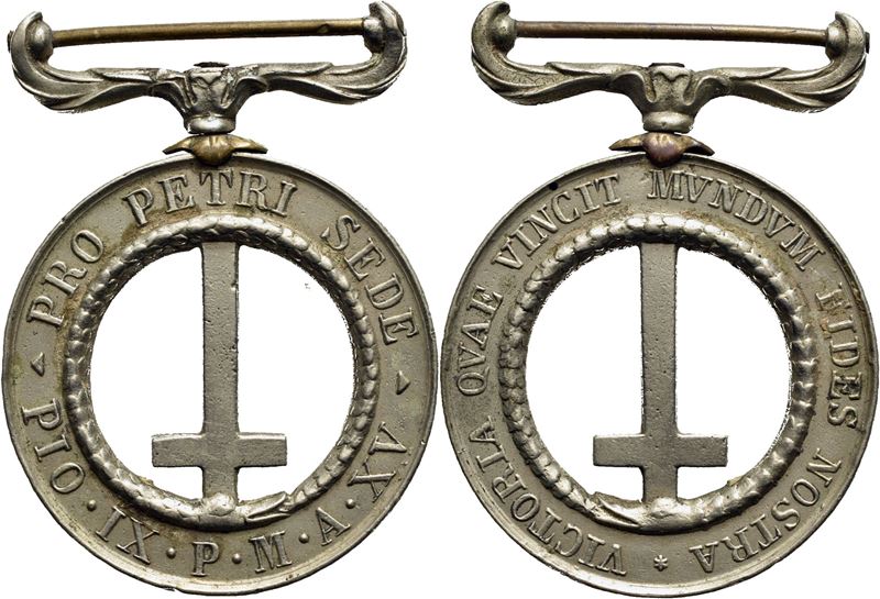 Pio IX, Medaglia Pro Petri Sede, 12 novembre 1860, 39 mm, AE argento