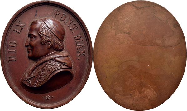 STATO PONTIFICIO. Pio IX (1846-1878). Medaglia - (AE g. 31,4) R mm. 40x46 Ex Bernardi 1990. qFDC