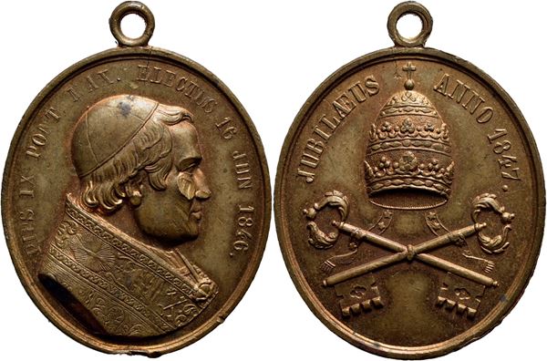 STATO PONTIFICIO. Pio IX (1846-1878). Medaglia - 1847 - Giubileo - (AE g. 12,1) mm. 27 X 30. qFDC