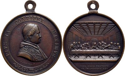 Medaglia commemorativa di Pio IX, Il Papa a Gaeta (1848), bronzo