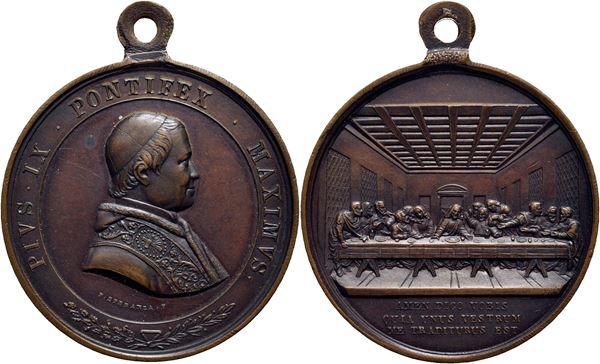 STATO PONTIFICIO. Pio IX (1846-1878). Medaglia 1848 - Il Papa a Gaeta  37 mm. (AE g. 22,3). SPL-FDC