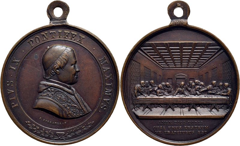 Medaglia commemorativa di Pio IX, Il Papa a Gaeta (1848), bronzo