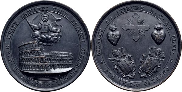 STATO PONTIFICIO. Pio IX (1846-1878). Medaglia 1851 La Via Crucis al Colosseo Ø: 37 mm. - (AE g. 29,9) FDC