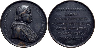 Pio IX, Medaglia commemorativa per la Visita al Ministero delle Finanze (1853)