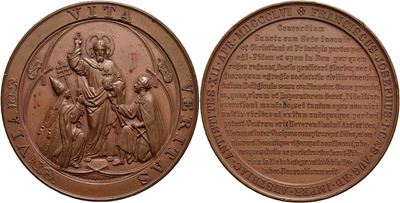 Pio IX, Medaglia commemorativa del Messaggio di Francesco Giuseppe, 1856