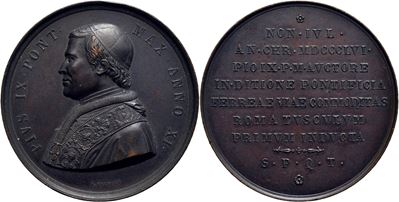 Pio IX, Medaglia commemorativa per la Ferrovia Roma-Frascati, 1856