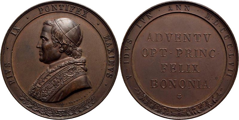 Pio IX, Medaglia commemorativa della visita a Bologna del 1857