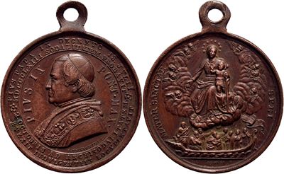 Pio IX, Medaglia 'Madre di buona speranza', 1863, Ø 29 mm, AE