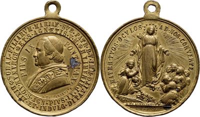 Pio IX, Medaglia commemorativa del 1866 per le Figlie di Maria, Ø 34 mm (AE g. 16,67)