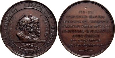 Pio IX, Medaglia commemorativa del 18° Centenario del martirio di Pietro e Paolo, 1867