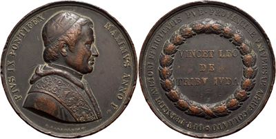 Pio IX, Medaglia di Elezione al Pontificato (1846-1878), Bronzo Ø: 57 mm