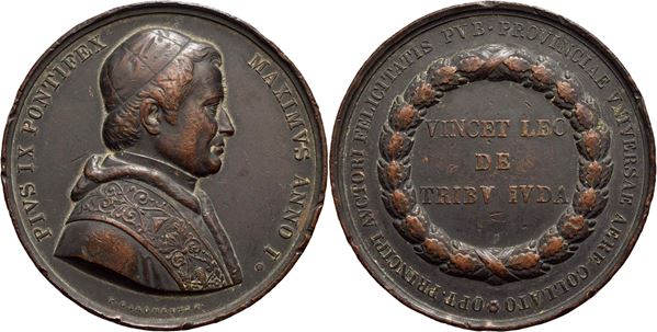 STATO PONTIFICIO. Pio IX (1846-1878). Medaglia Elezione al pontificato  Ø: 57 mm. - (AE g. 102) BB-SPL