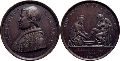 Pio IX, Medaglia commemorativa A. X La lavanda dei piedi, 1846-1878